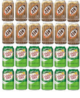 LUV-BOX Variety Soda pack , pack of 24 , 12 fl oz , A&W ROOT BEER , CANADA DRY GINGER ALE