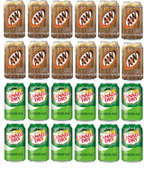 LUV-BOX Variety Soda pack , pack of 24 , 12 fl oz , A&W ROOT BEER , CANADA DRY GINGER ALE