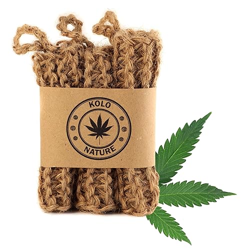 Natural Hemp Sponges for Dishes - Biodegradable Scrubber for dishwashing -Organic Reusable Unsponges Hand Knitted- Eco Friendly 100%-Compostable Set