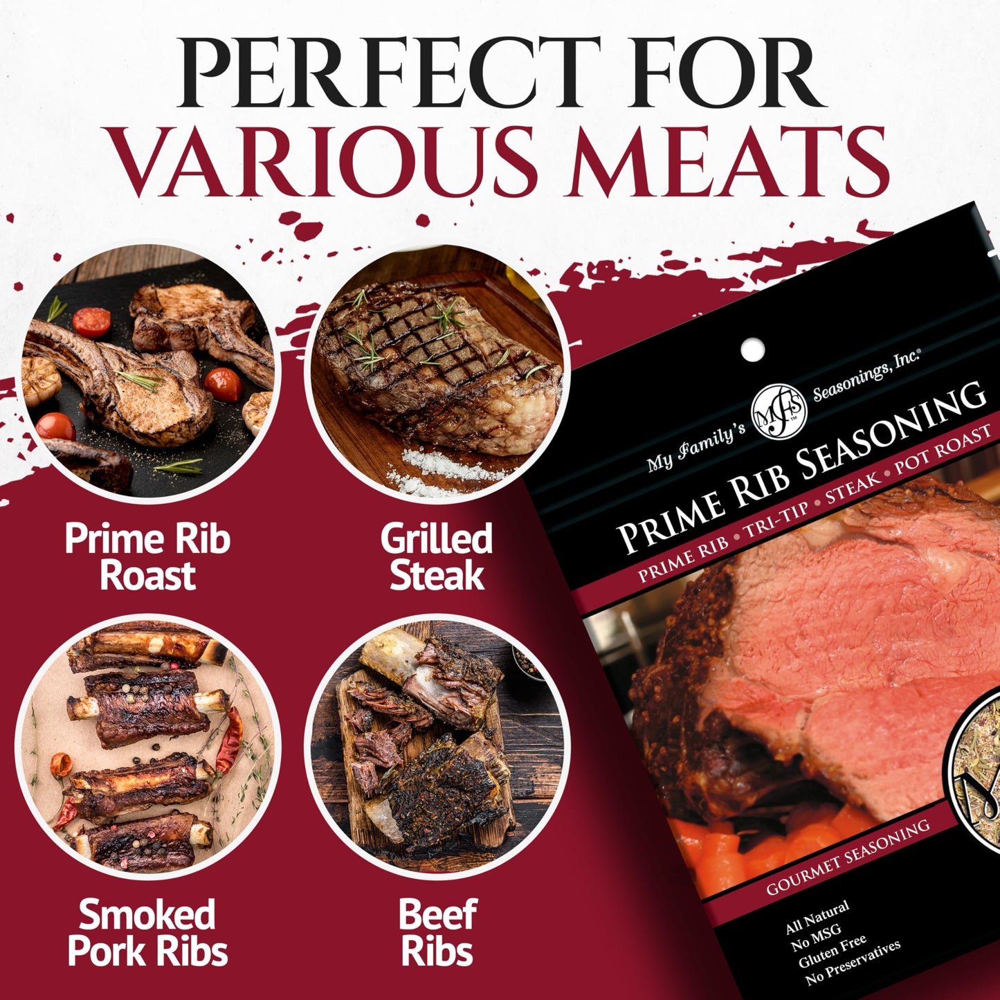 My Family's Seasoning Prime Rib - Dry Seasonings and Spices for Cooking - Savory Smoking Rubs for Roast - Perfect for Ribs Grilling - Steaks Rub Spice