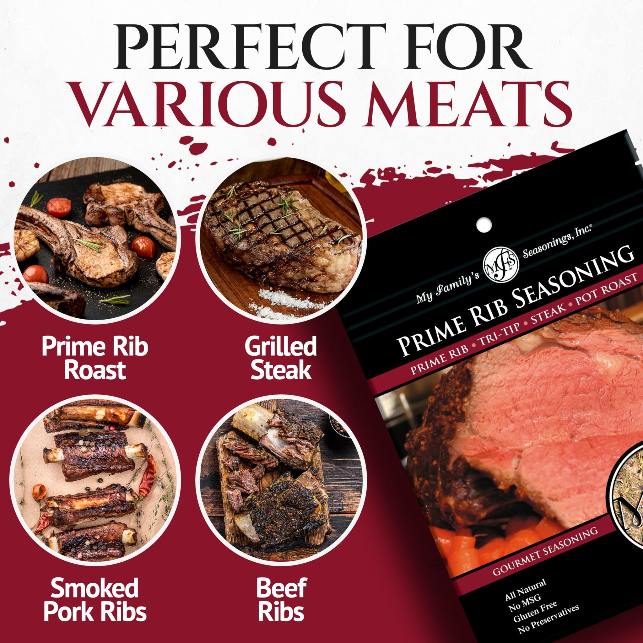 My Family's Seasoning Prime Rib - Dry Seasonings and Spices for Cooking - Savory Smoking Rubs for Roast - Perfect for Ribs Grilling - Steaks Rub Spice
