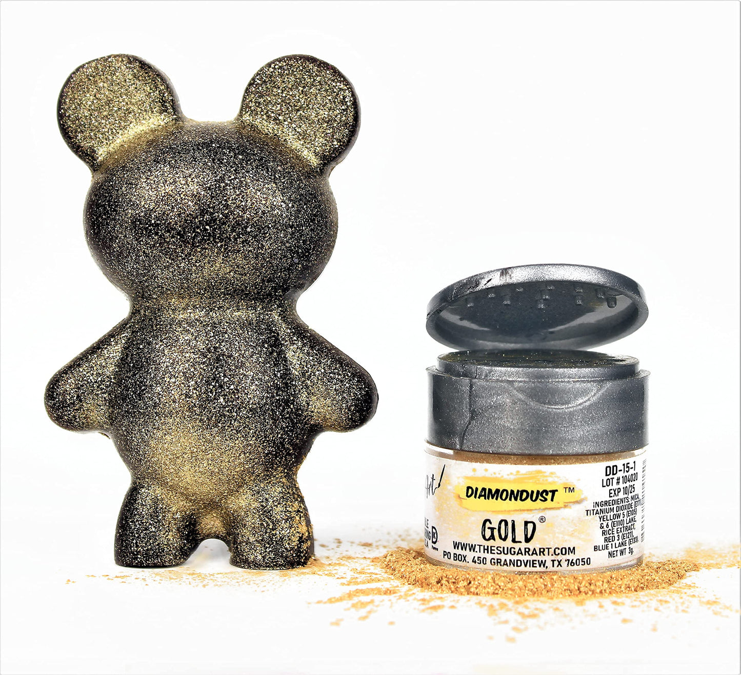 Gold Edible Glitter for Drinks, Cocktails, Cake Decorating, Strawberries, Chocolates & More | No Taste | 4g | 100% Food-Safe | Kosher, Vegan, Gluten