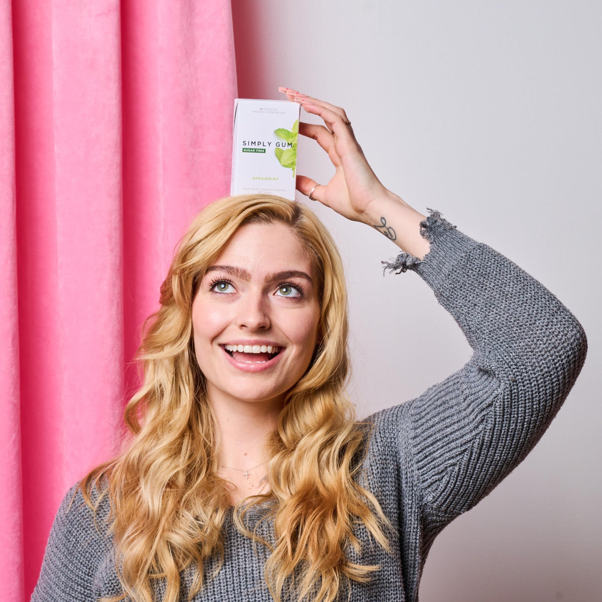 SIMPLY Gum | Sugar Free Xylitol Chewing Gum | Spearmint | 1 Pack (55 Pieces Total) | Synthetic Free + Sugar Free + Aspartame Free
