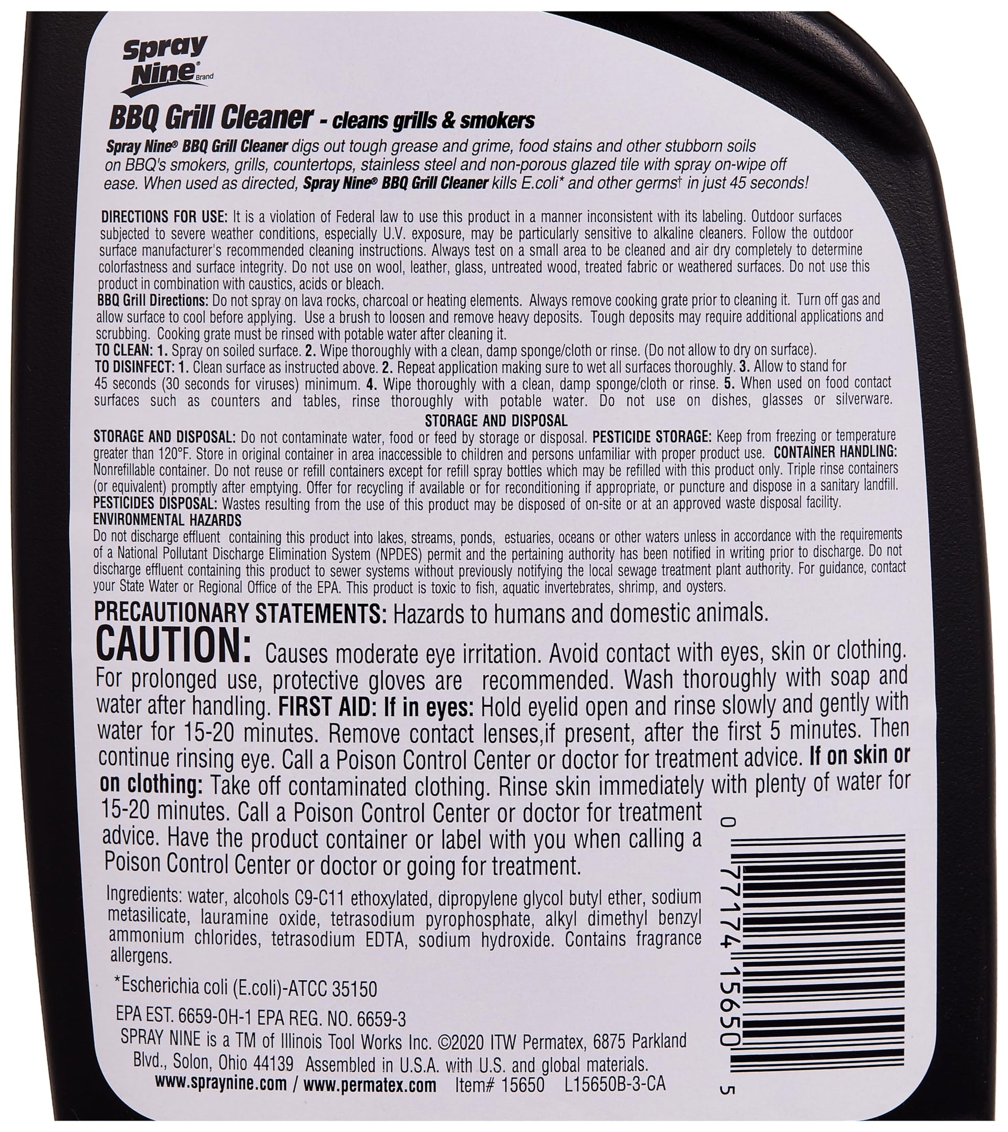 Spray Nine Grill Cleaner Bottle 22 Oz6