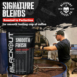 Blackout Coffee Smooth Finish Ground Coffee - Light Roast, Aromatic Smooth Taste - Freshly Roasted 12oz Bag