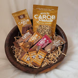 Missy J's Organic Carob Peanut Lovers Sampler pack-9 products, Vegan Gluten Free, Substitute for Chocolate, Perfect for Snacks and Treats
