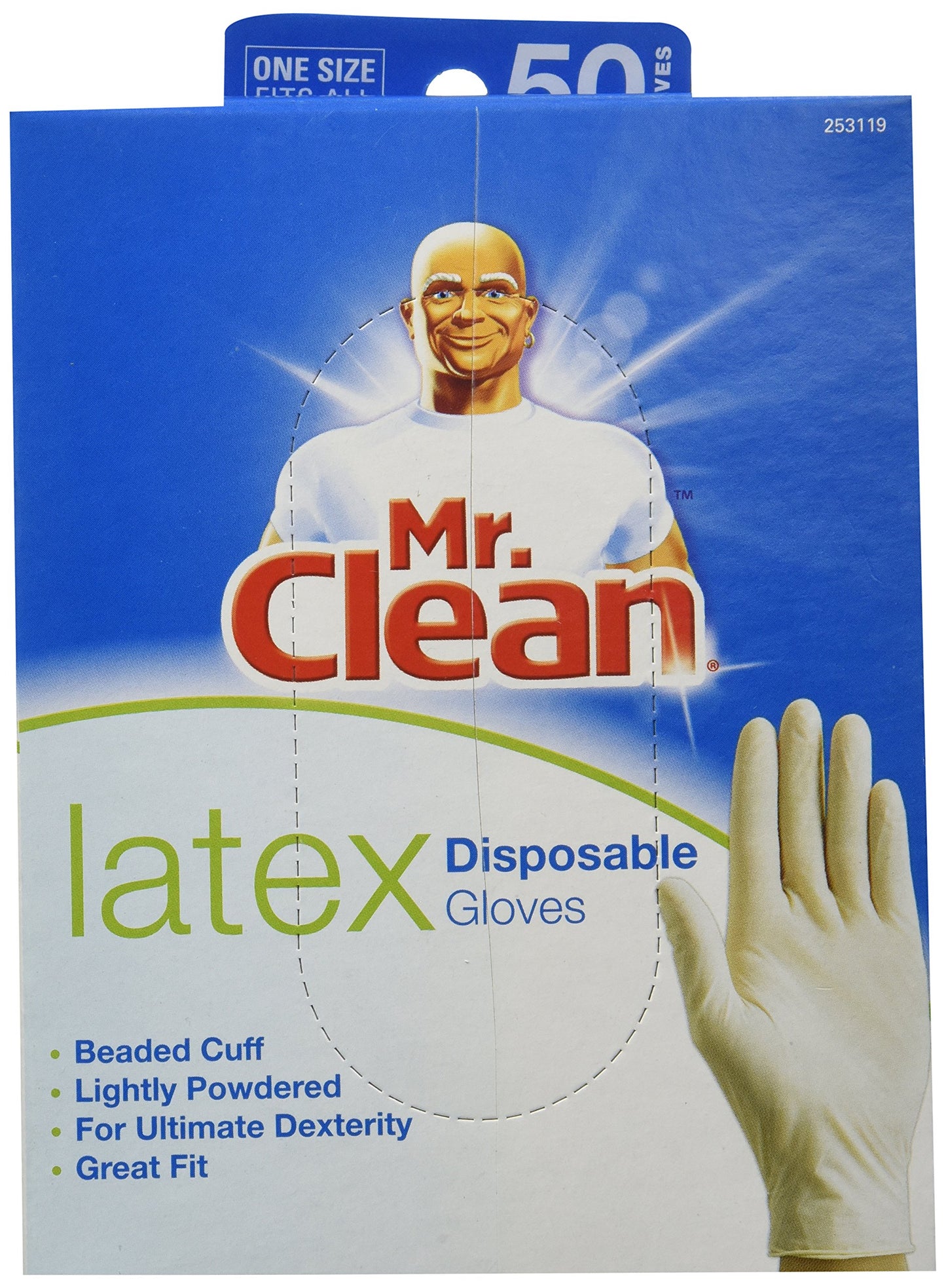 Mr. Clean Disposable Latex Glove, 50 Count