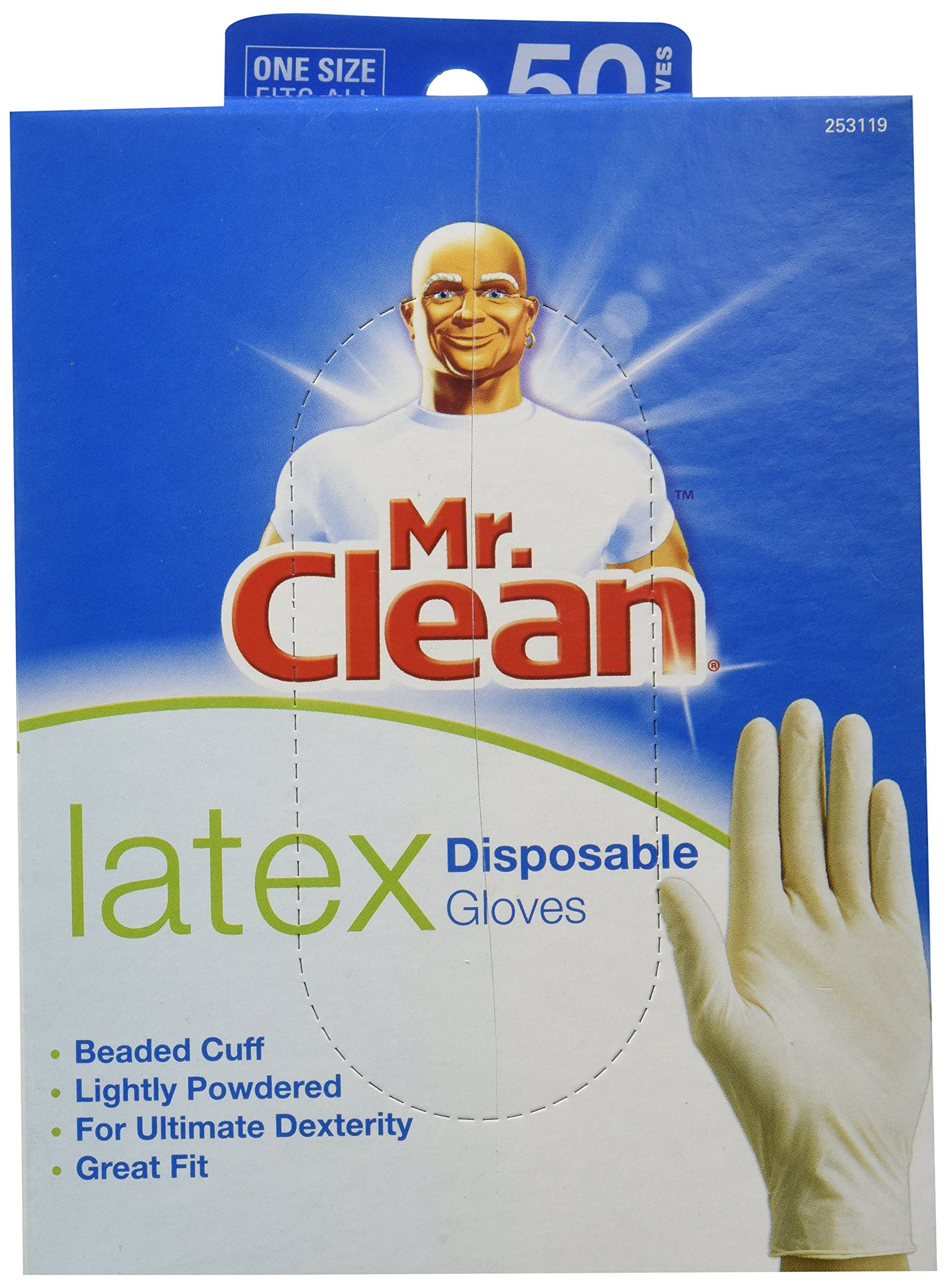 Mr. Clean Disposable Latex Glove, 50 Count