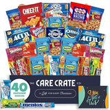 Encouragement Snack Box (40 Piece Variety Gift Basket Care Package) Peanuts, Candy, Chips, Granola Bars & More - The Care Crate Co.