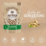 Nichols Farms California Pistachios Roasted Salted, Organic With Sea Salt, 32-Ounce Bag