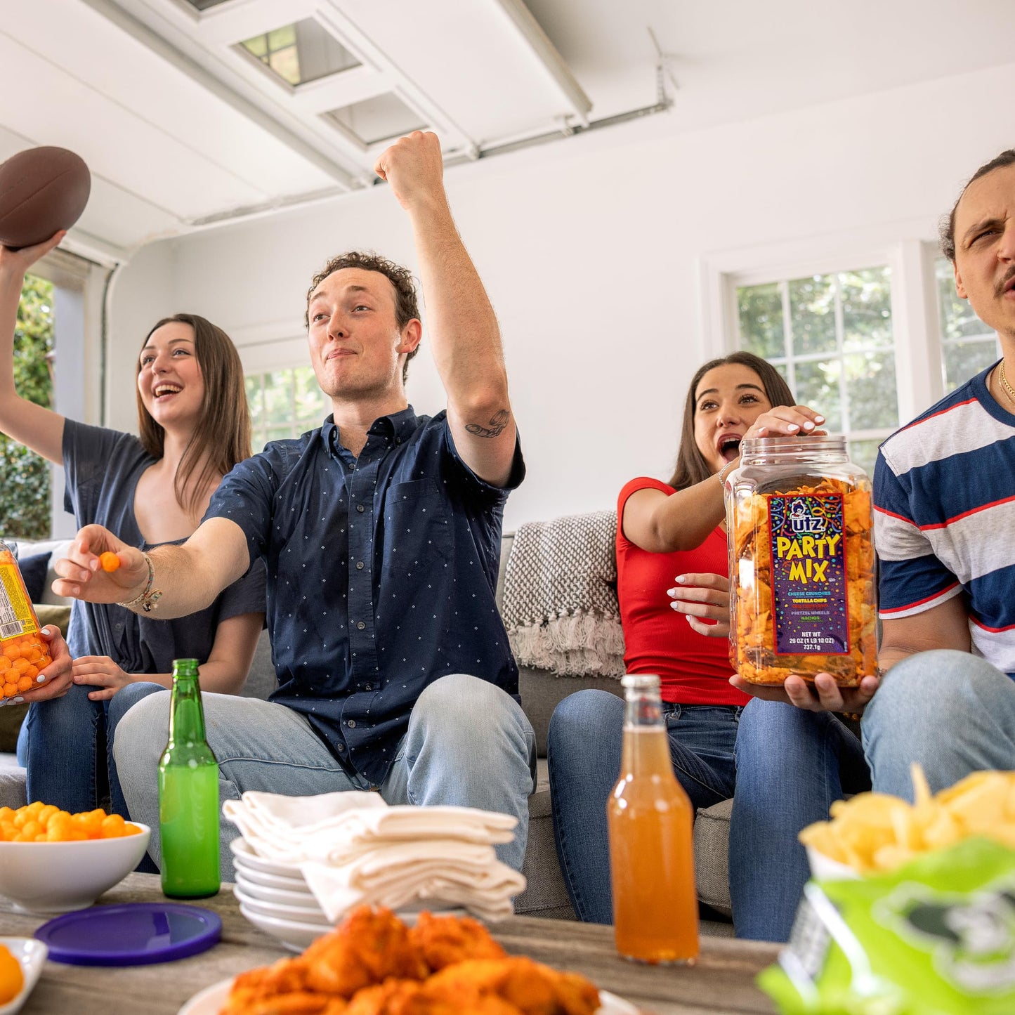 Utz Party Mix - Tasty Snack Mix Includes Corn Tortillas, Nacho Tortillas, Pretzels, BBQ Corn Chips and Cheese Curls, Cholesterol Free and Trans-Fat