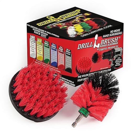 Outdoor Cleaning Supplies - Stiff Bristle Outdoor Power Scrubber - Concrete and Brick Stain Remover - Concrete Pools Cleaning Kits- Heavy Duty Deck