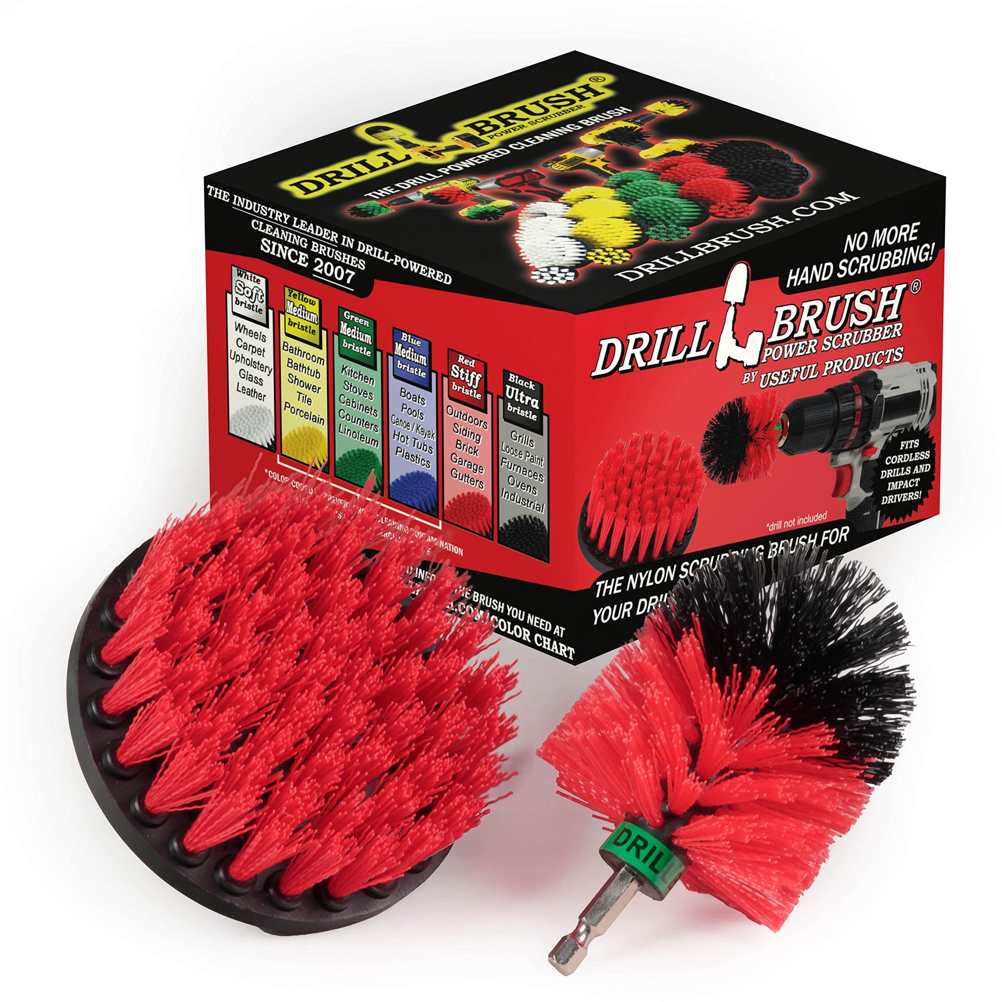 Outdoor Cleaning Supplies - Stiff Bristle Outdoor Power Scrubber - Concrete and Brick Stain Remover - Concrete Pools Cleaning Kits- Heavy Duty Deck