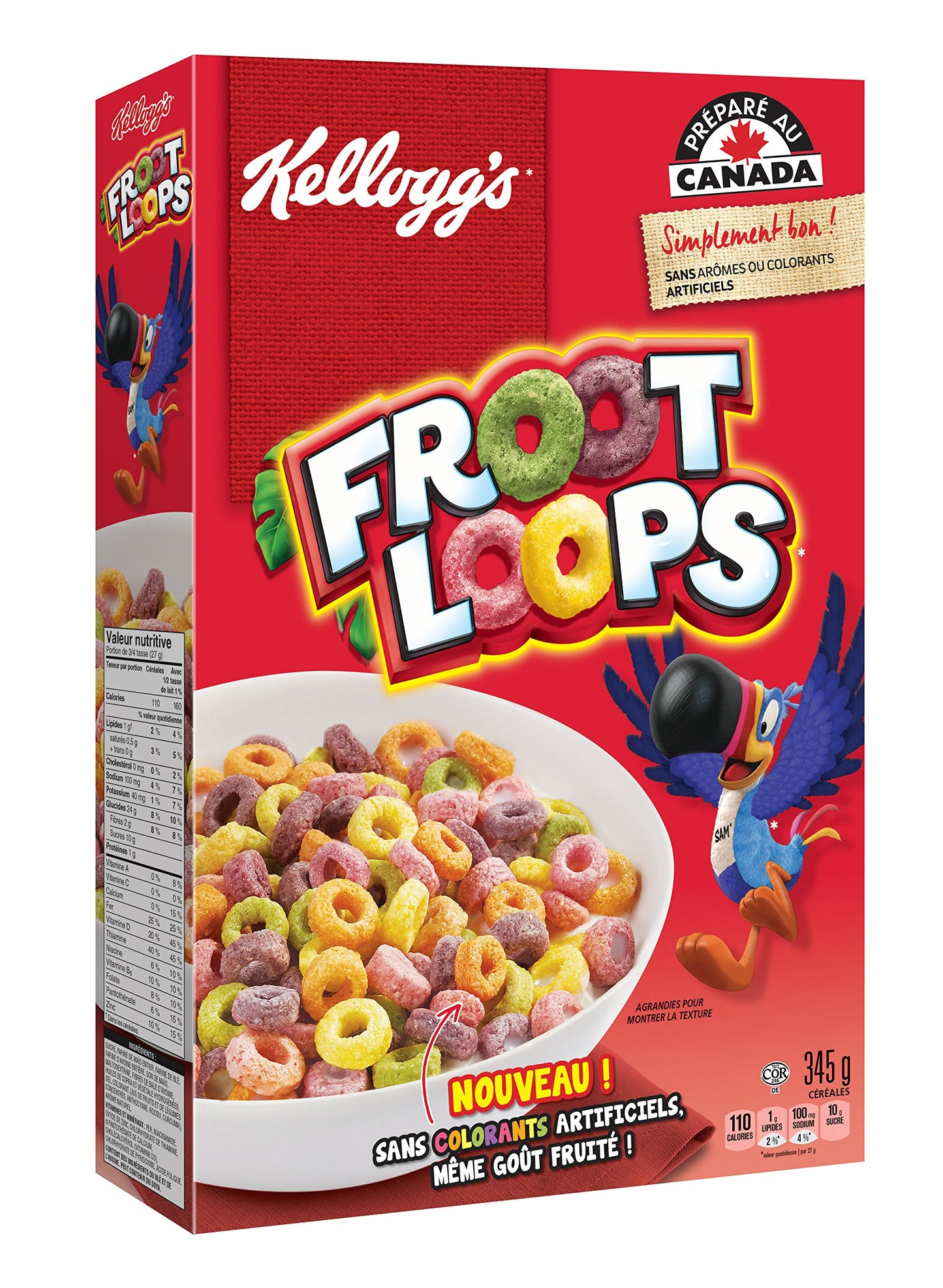 Kellogg's Froot Loops Cereal, 345g/12.2oz, Imported from Canada}