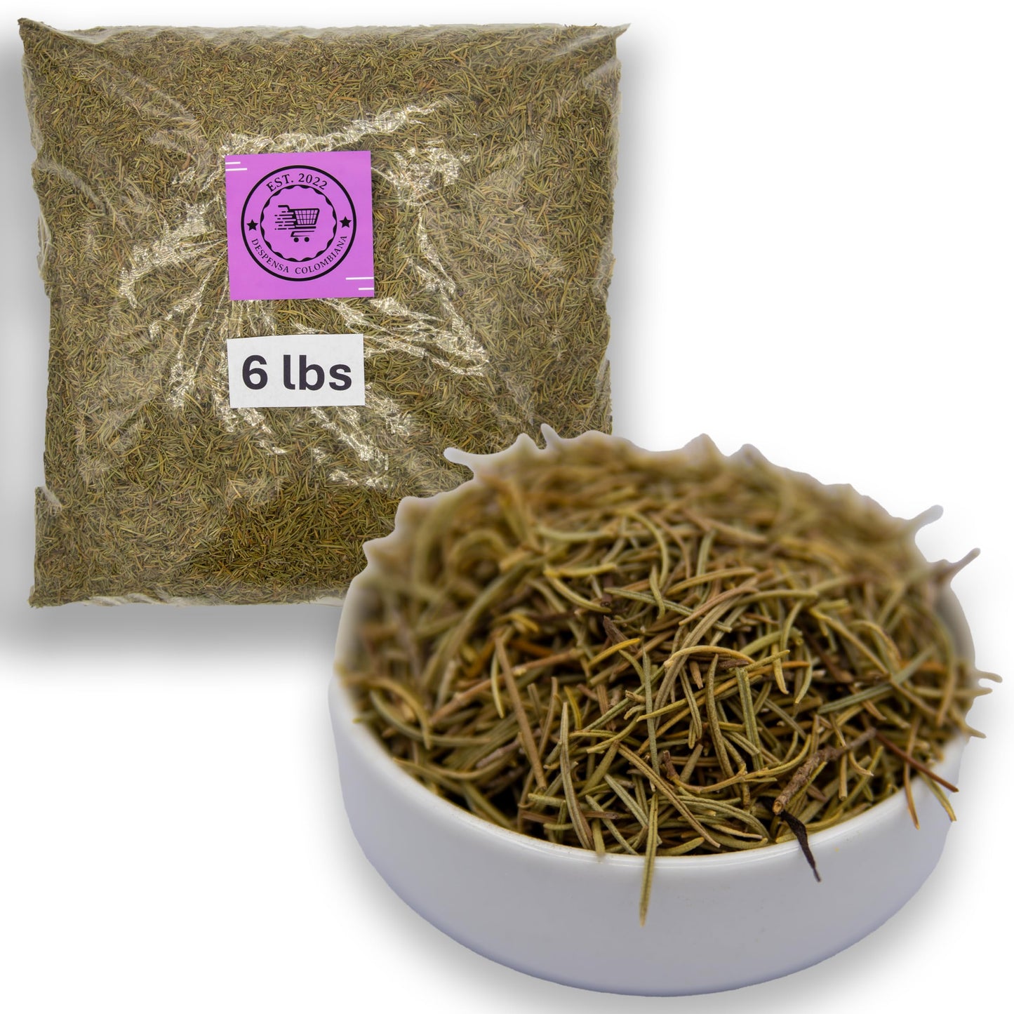6 Lbs Dried Rosemary Leaves - Despensa Colombiana Romero Seco, Dry Rosemary Leaves Bulk, Romero Seco for Cooking - Rose Mary Dried Ideal for Spicing