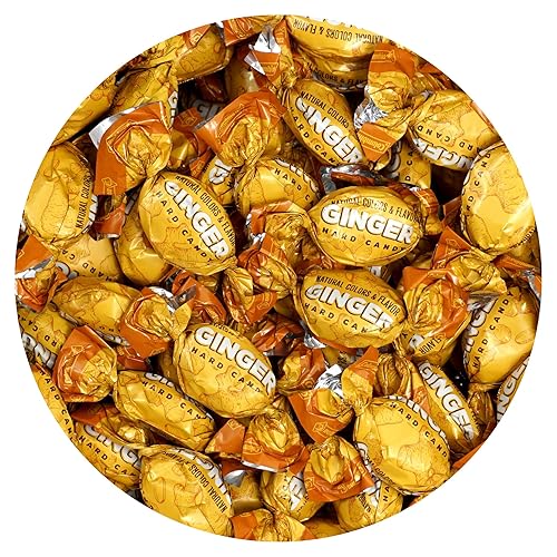 Ginger Candy, 1 Pound Bulk Candy (Approx. 90 pcs.), Hard Ginger Candy For Nausea Relief And Digestion, Individually Wrapped Candies