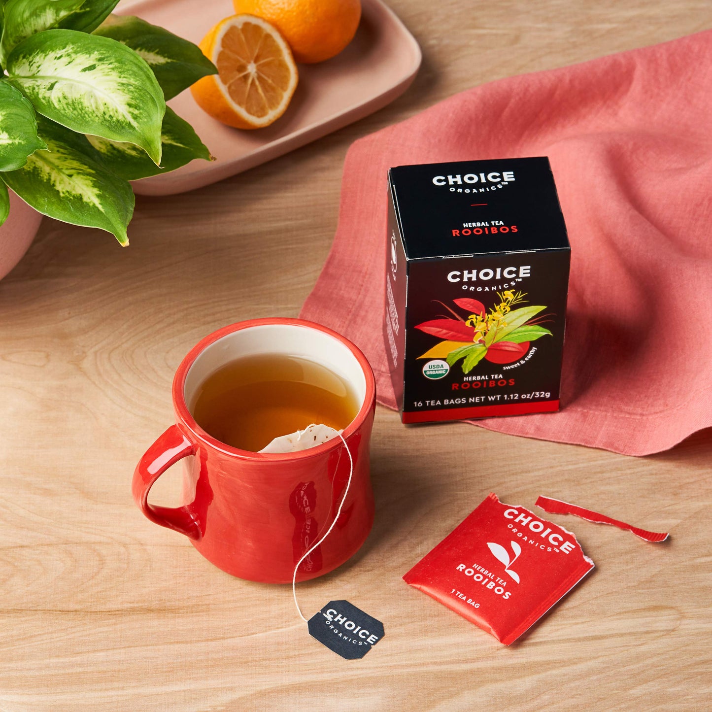 Choice Organic Teas Rooibos Tea - Fair Trade - Compostable - Caffeine Free - 48 Organic Herbal Tea Bags (Pack of 3)