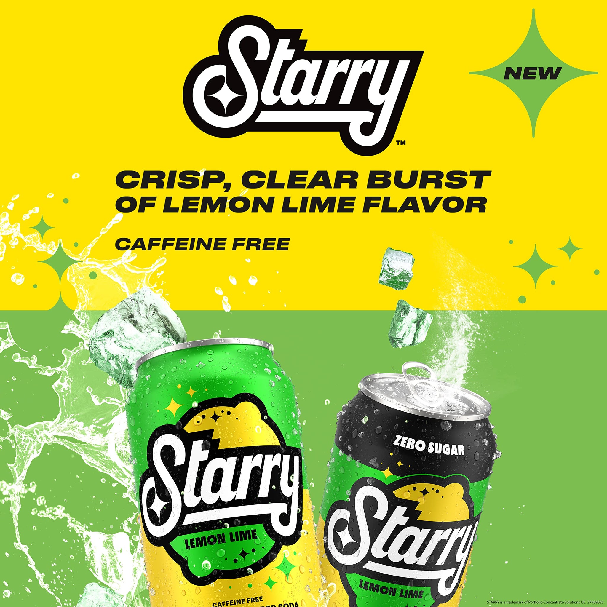 Starry Lemon Lime Soda Pop, Zero Sugar, 7.5oz Mini Cans (6 Pack)