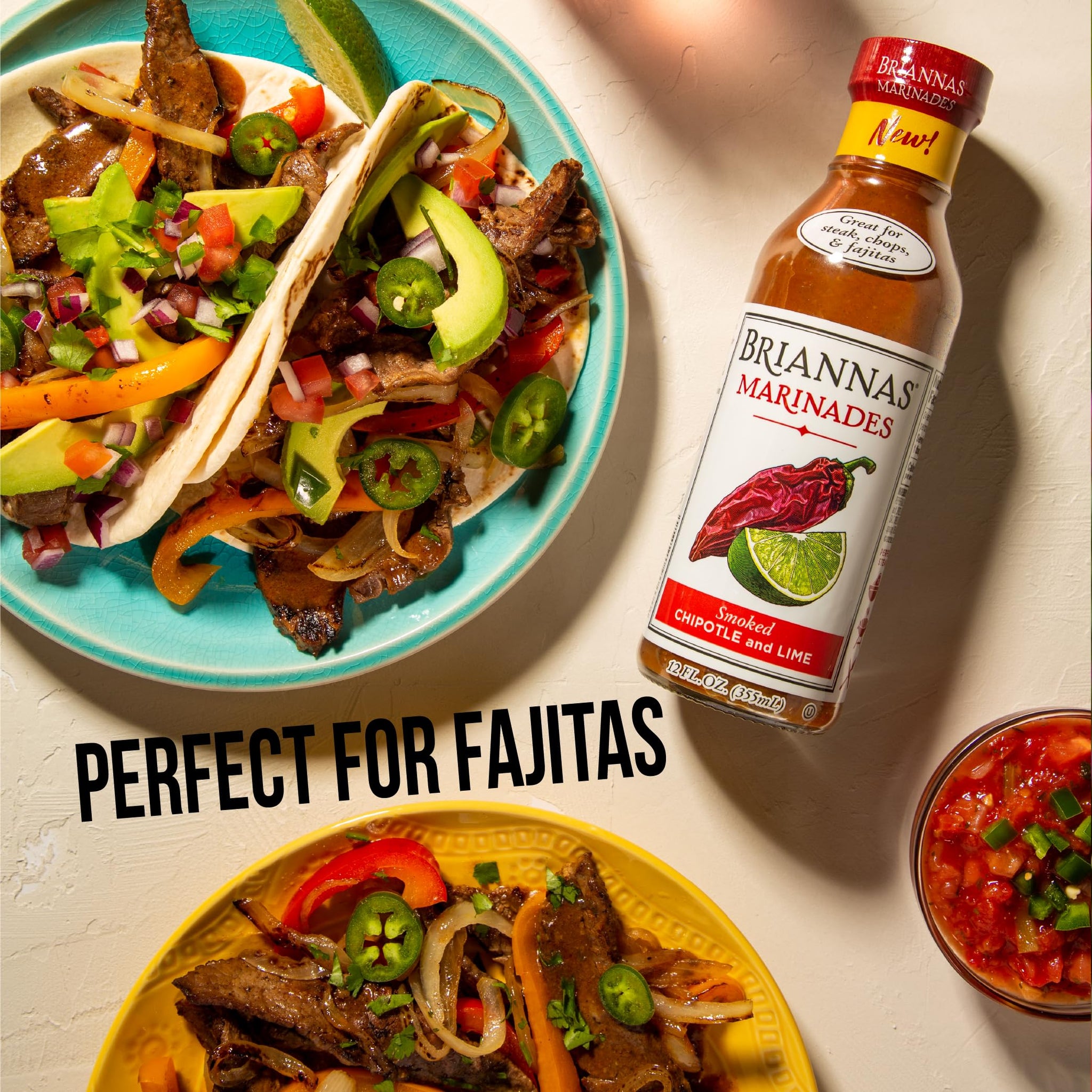BRIANNAS - Smoked Chipotle and Lime Marinade - Small Batch, Gluten Free, Vegan Marinade made with Premium Ingredients - 12 oz. Bottle