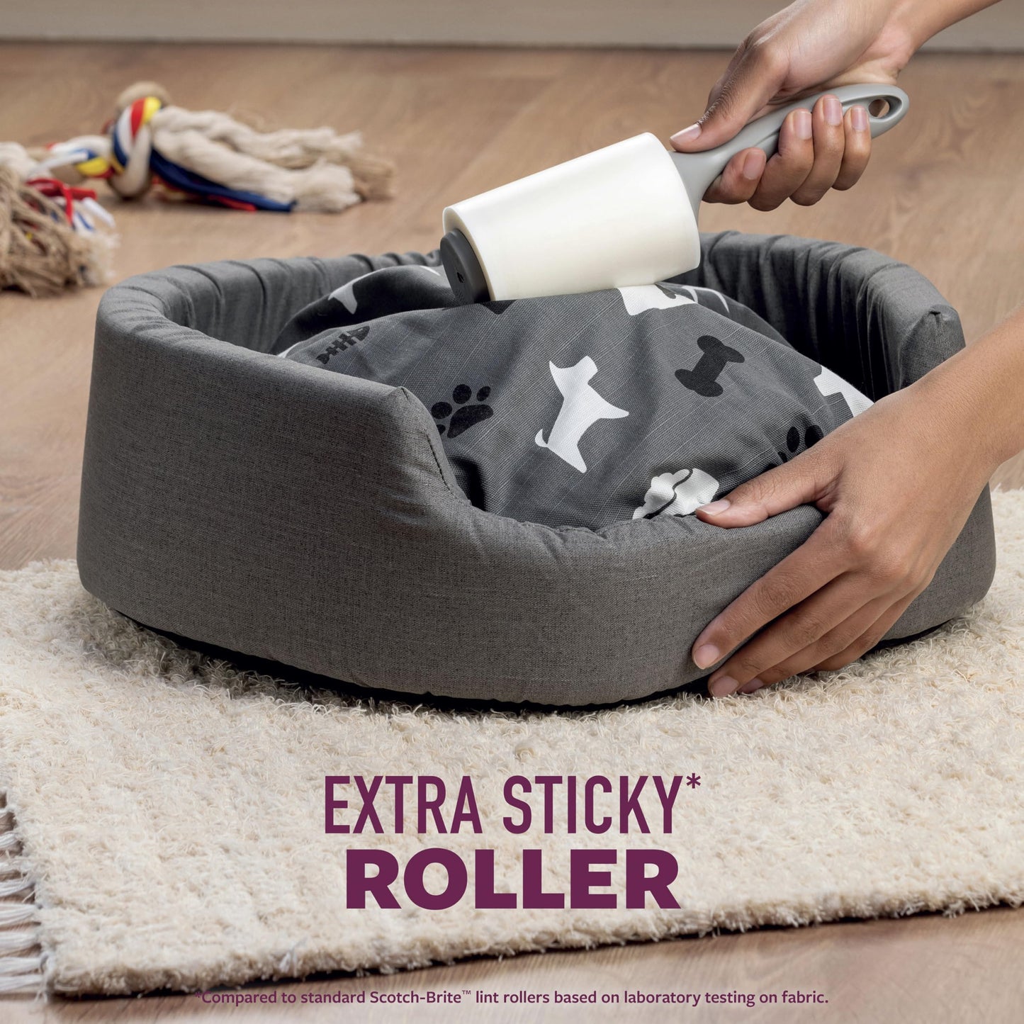 Scotch-Brite Pet Hair Pickup Extra Sticky Large Lint Roller, Designed for Removing Fur + Fluff on Couches, Clothes, Dog and Cat Beds, & More, 1 Pack