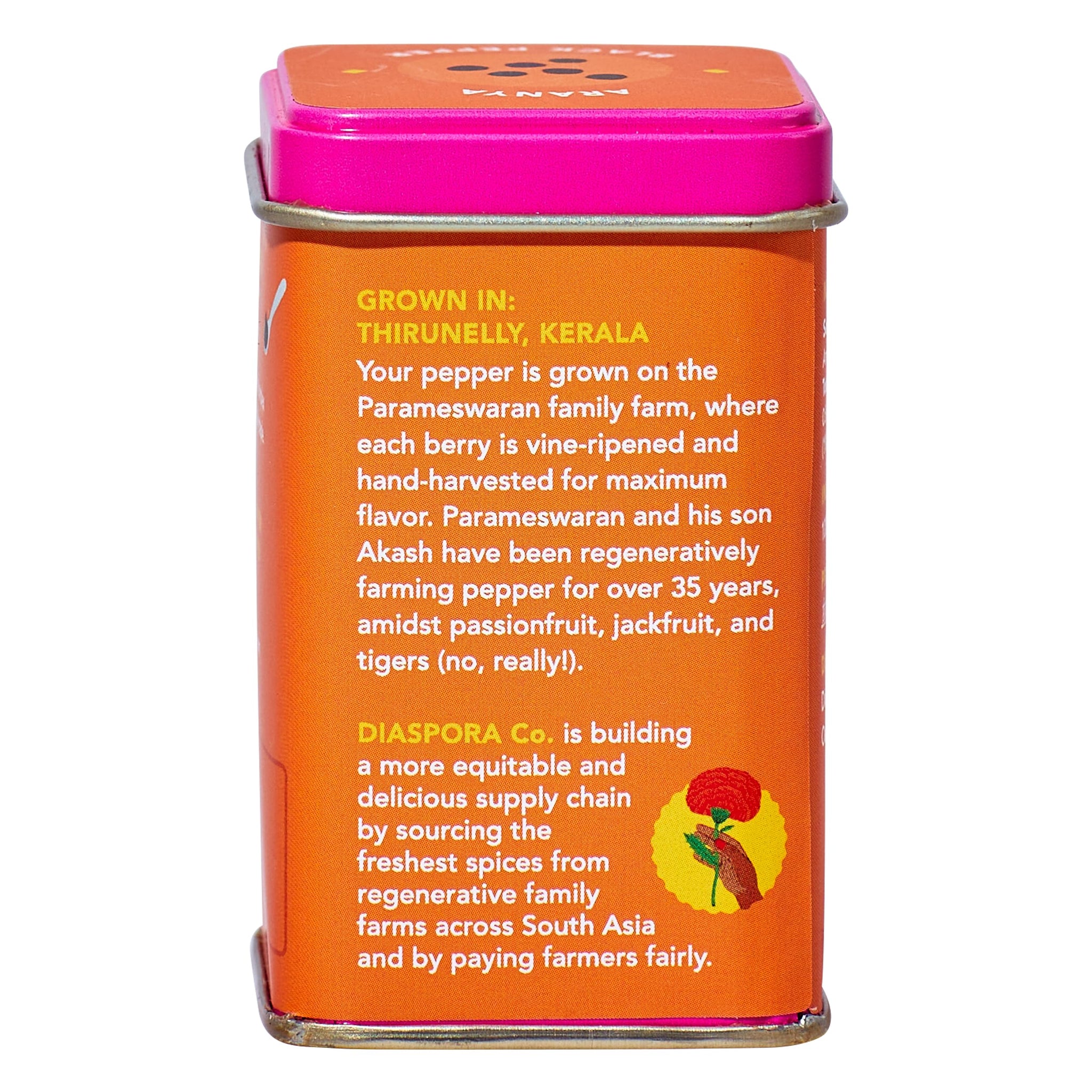 Diaspora Spice Co. Aranya Black Pepper Whole Peppercorns - Single-Origin Fresh Harvest Pepper from India, High Aroma, Bold Flavor for Cooking