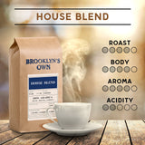 Brooklyn's Own Dark Roast House Blend Ground Coffee - 100% Arabica From Brazil, Sumatra and Ethiopia (2 LB)