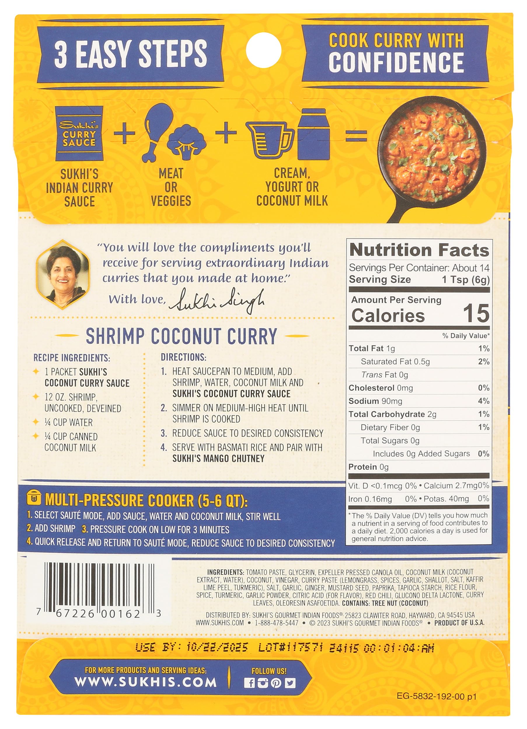 SUKHIS Madras Curry Paste Mix, 3 OZ