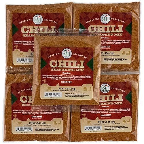 MySALT Chili Seasoning Mix 5 Pack - Classic Chili Flavor Without the Salt - Quick, Low Sodium Meal Prep for Cozy Comfort Food