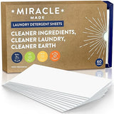 Miracle Made Liquidless Laundry Detergent Sheets - Ultra-Concentrated, Space-Saving, Plastic-Free - No Dyes, Bleach, or Parabens - 60 Strips (120