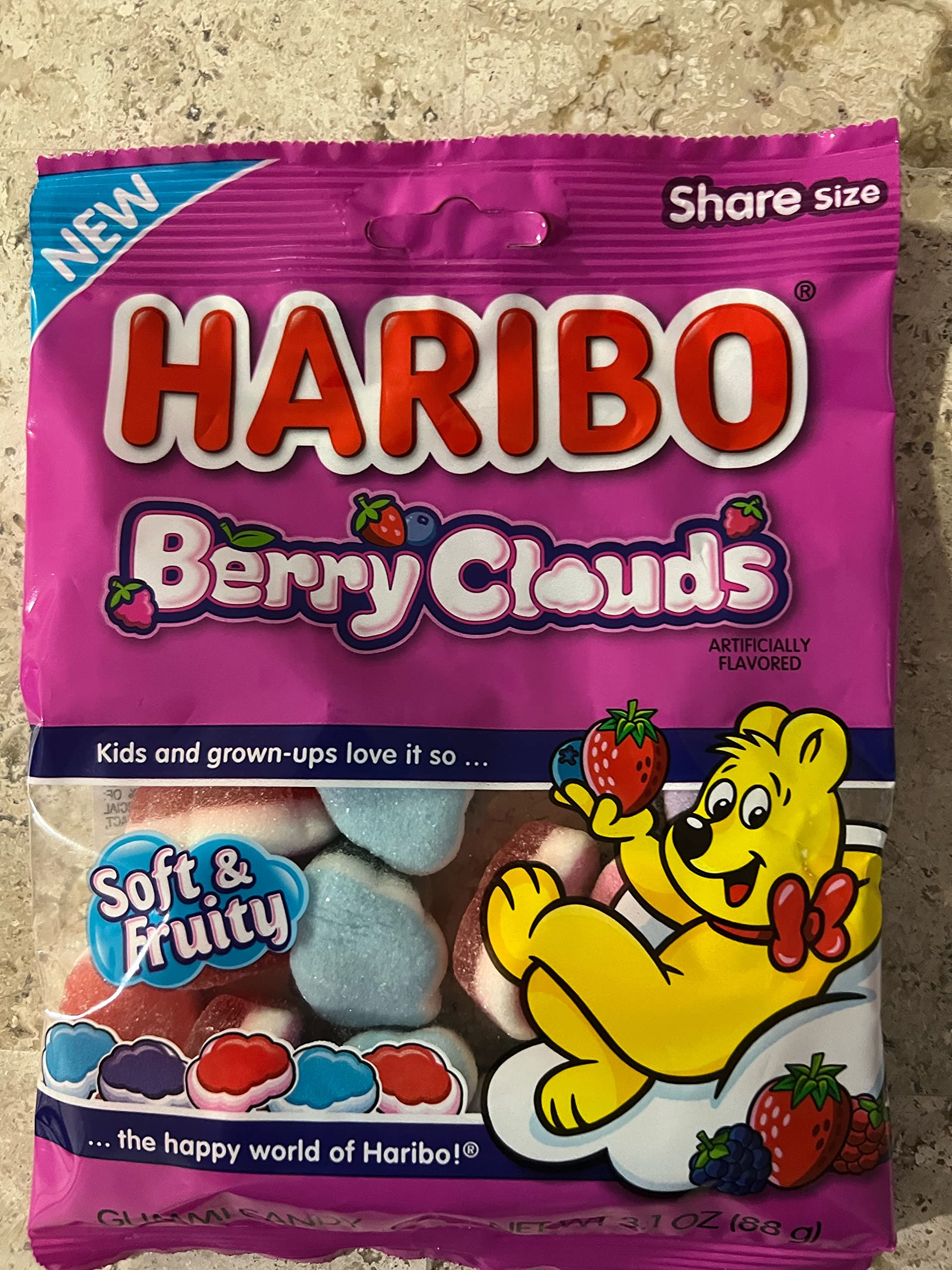 Haribo Berry Clouds 4 Pck 3.1 Oz (88g)