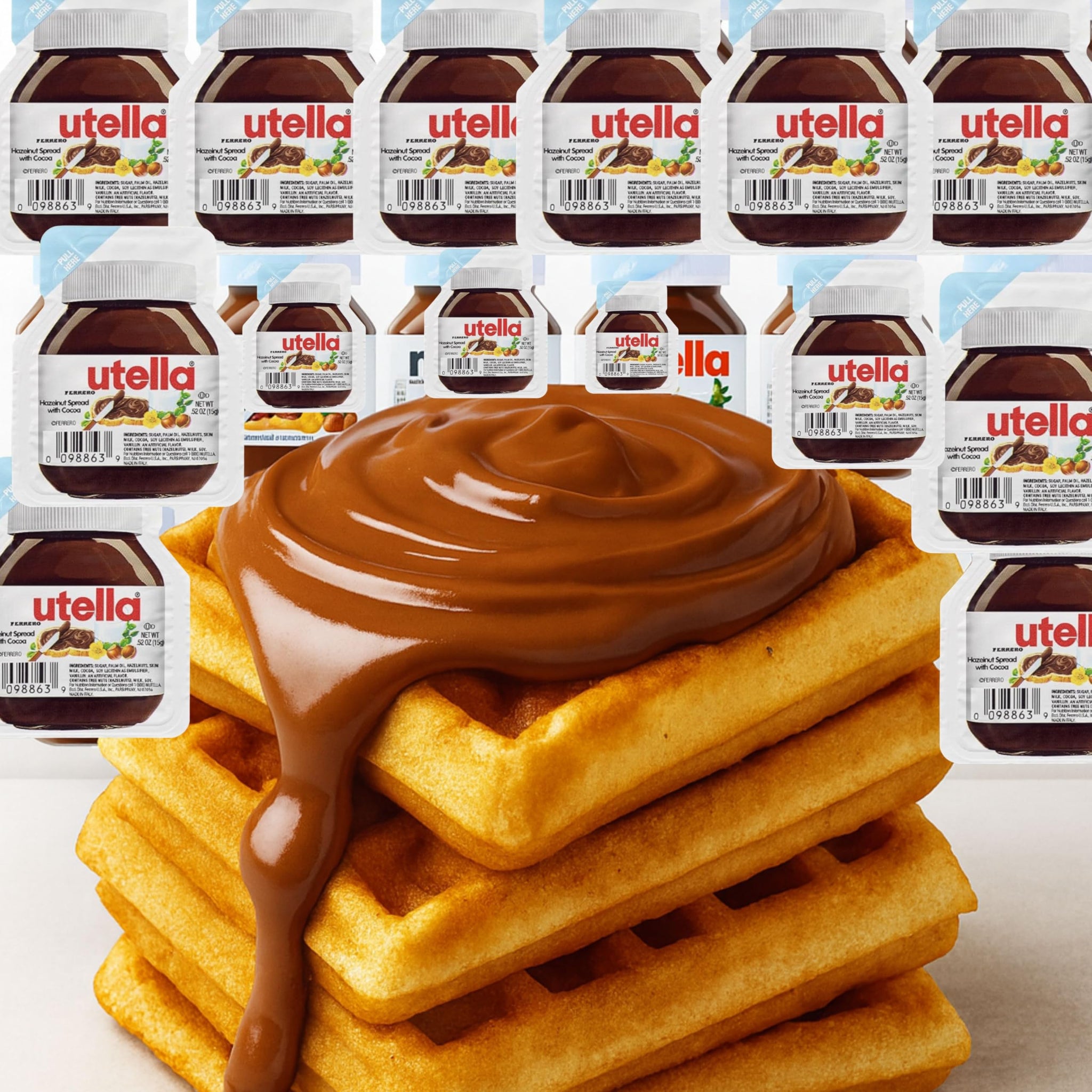 Hazelnut Cocoa Spread Mini Cups, Single-Serve Snack Packs, Portion Control, Individually Sealed, Made in Italy, Pack of 30, 0.52 oz Each - Breakfast