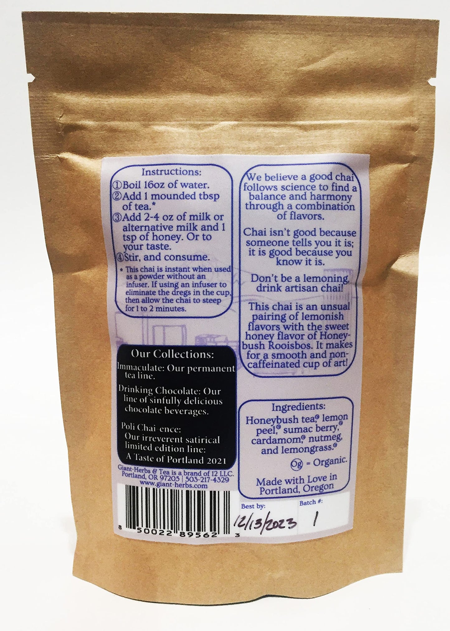 Giant-Herbs & Tea Lemoning (Honeybush and Lemongrass) Chai