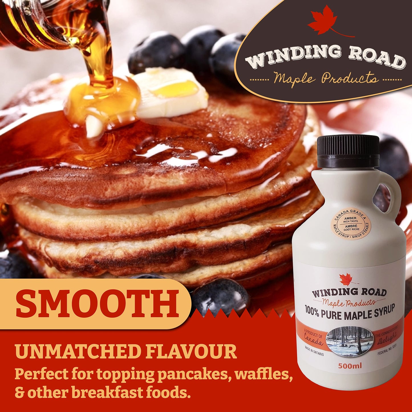 Award Winning 100% Pure Canadian Maple Syrup Grade-A Amber from Elmira Ontario: 4 Generations Locally Harvested & Produced, Vegan Friendly