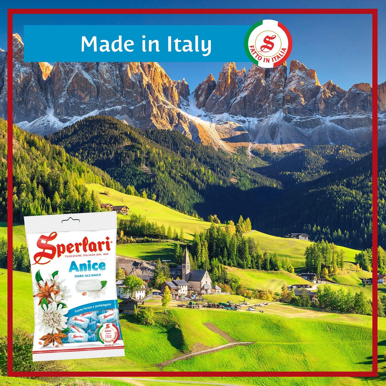 Sperlari Anise Hard Candy Bag, Individually Wrapped Italian Sweets, 200 gr / 7.05 Ounce Bag (1-Pack)