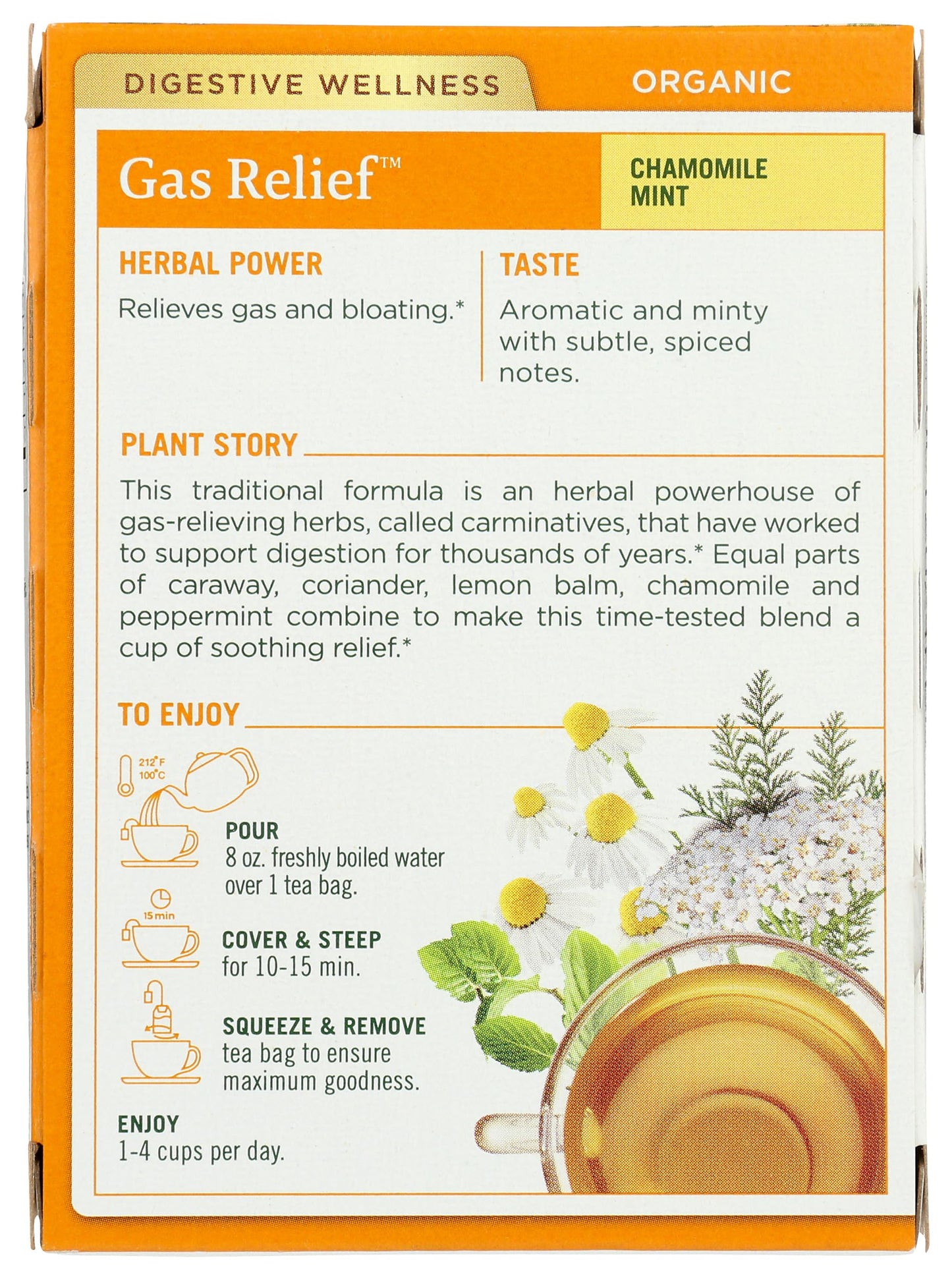 Traditional Medicinals, Tea Organic Gas Relief, 16 Bags