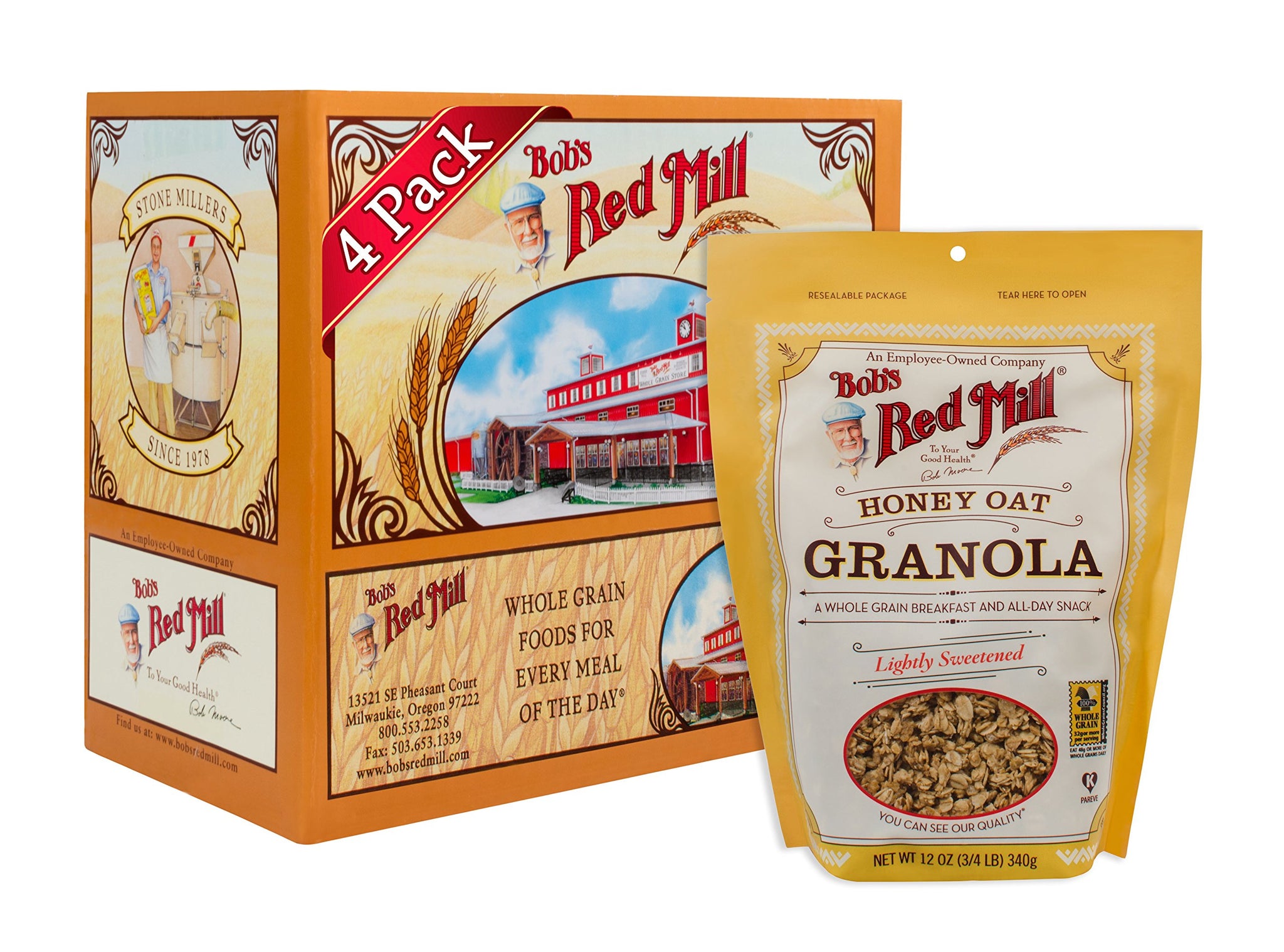 Granola, Honey Oat, 12 oz (pack of 4) (Value Bulk Multi-pack)