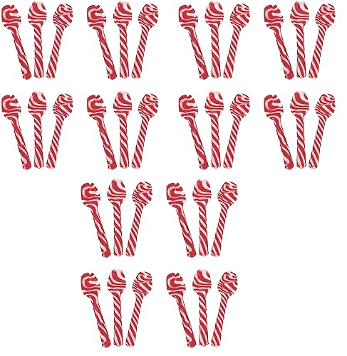 Candy Cane Peppermint Spoons - Edible Spoons - Hot Chocolate and Coffee - Bulk Children Christmas Favors, Birthday Goody Bag Filler, Stocking Stuffers
