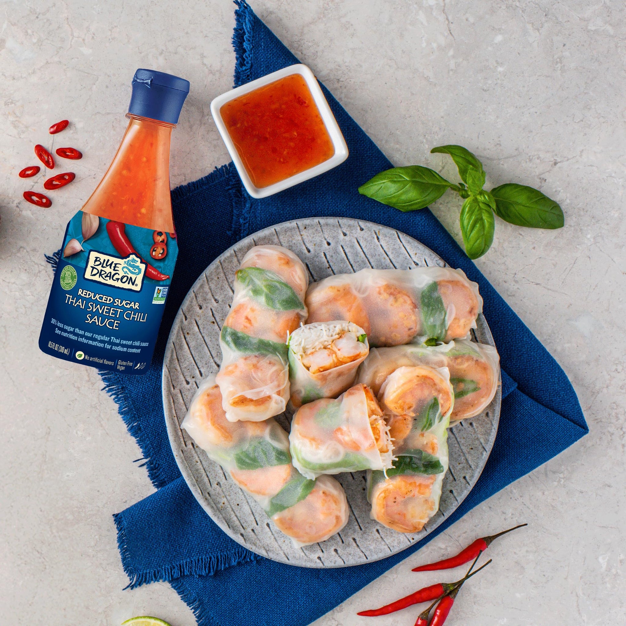 Blue Dragon Reduced Sugar Thai Sweet Chili Sauce - 10.5oz (Pack of 3) - 30% Less Sugar - No Artificial Flavors - Made with Red Chilies & Garlic