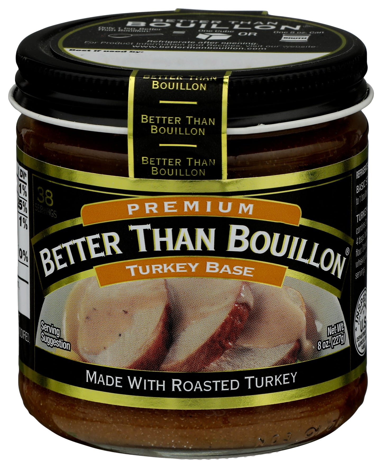 Better Than Bouillon Premium Turkey Base, Made with Roasted Turkey, 38 Servings Per Jar (8 Ounce (Pack of 1))