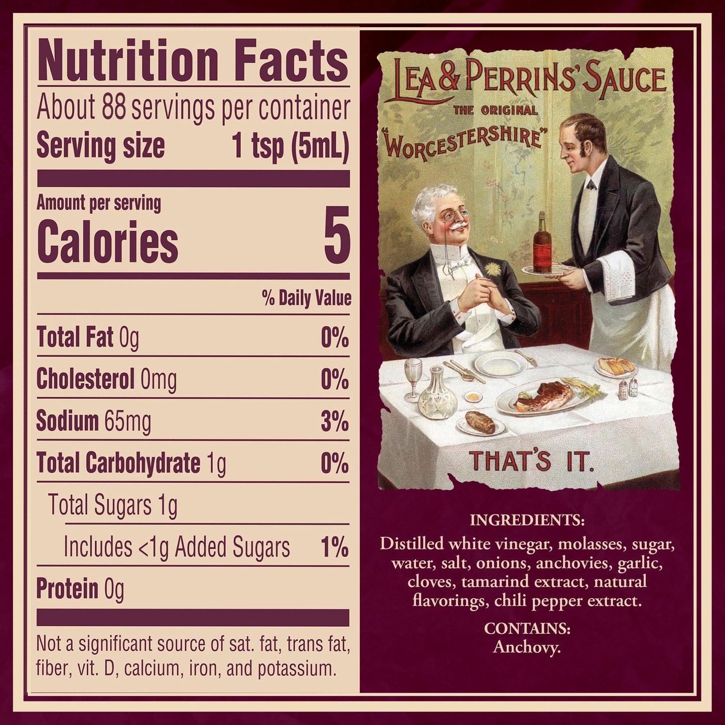 Lea & Perrins The Original Worcestershire Sauce, 15 fl oz Bottle