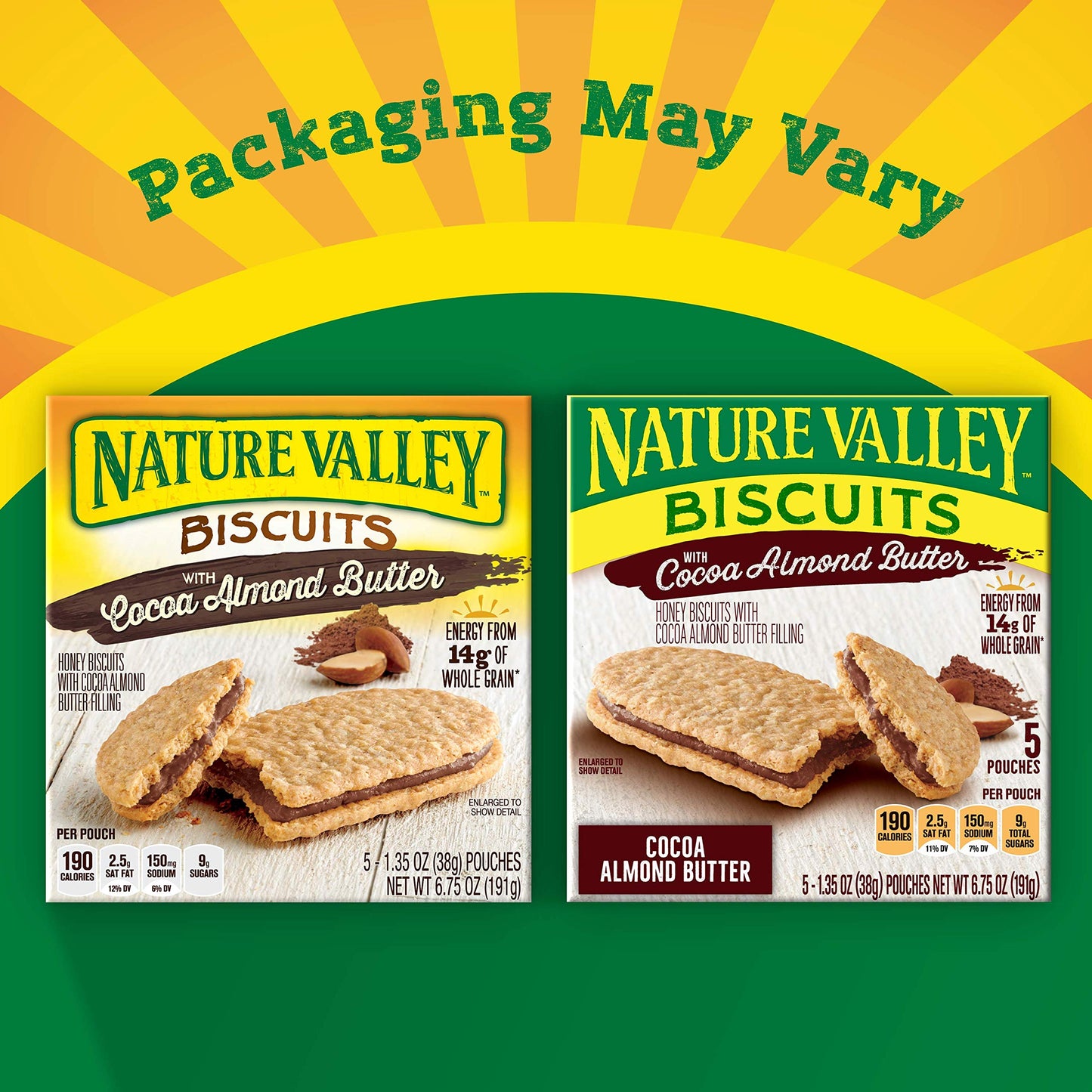 Nature Valley Biscuit Sandwiches, Cocoa Almond Butter, 5 ct, 6.75 OZ