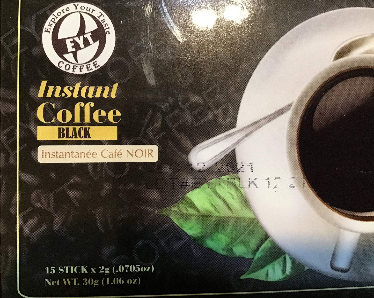 Black Instant Coffee 15 sachets X 2gm