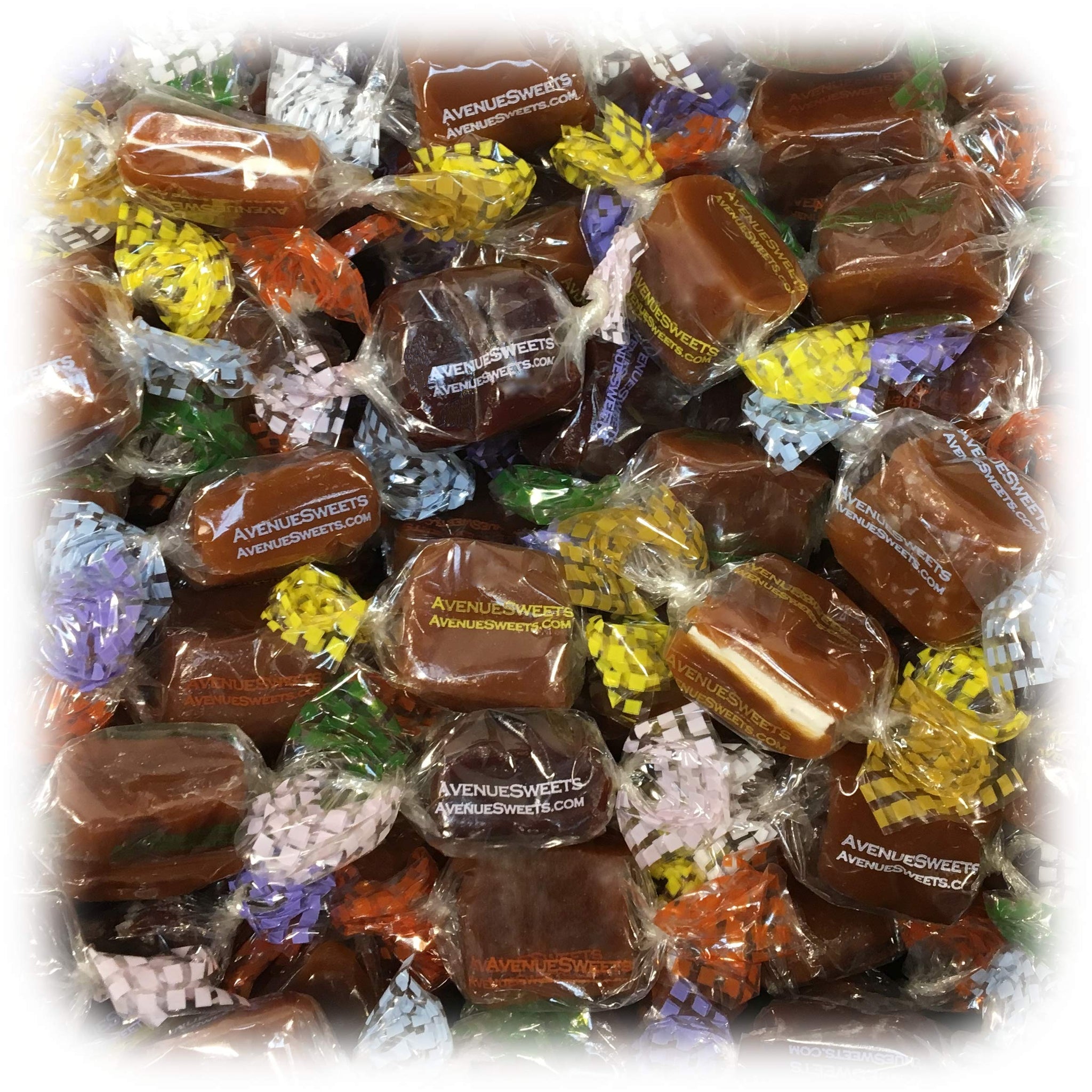 AvenueSweets - Handcrafted Individually Wrapped Soft Caramels - 2 lb Box - Customize Your Flavors