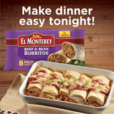 El Monterey Beef and Bean Burritos Made with Real Beef, 8 Ct Box