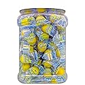 Bulk Candy 2.5LB - Individually Wrapped Lemon Candies in 64 FL OZ Gift Ready Reusable Square Grip Jar