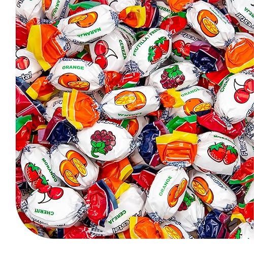 Assorted Fruit Hard Candy - 1 Pound Pack - Hard Candies Individually Wrapped - Old Fashioned Candy for Office Bowls - Strawberry, Cherry, Raspberry