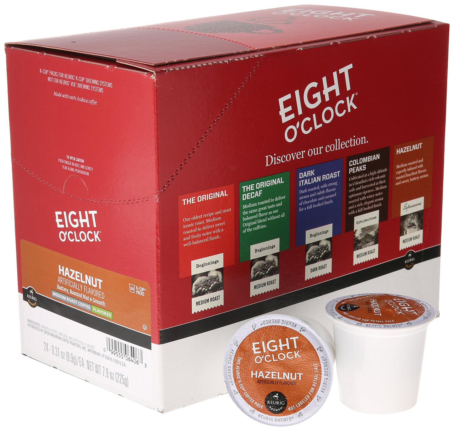 Eight O'Clock Coffee Beans, Hazelnut, 24 Count