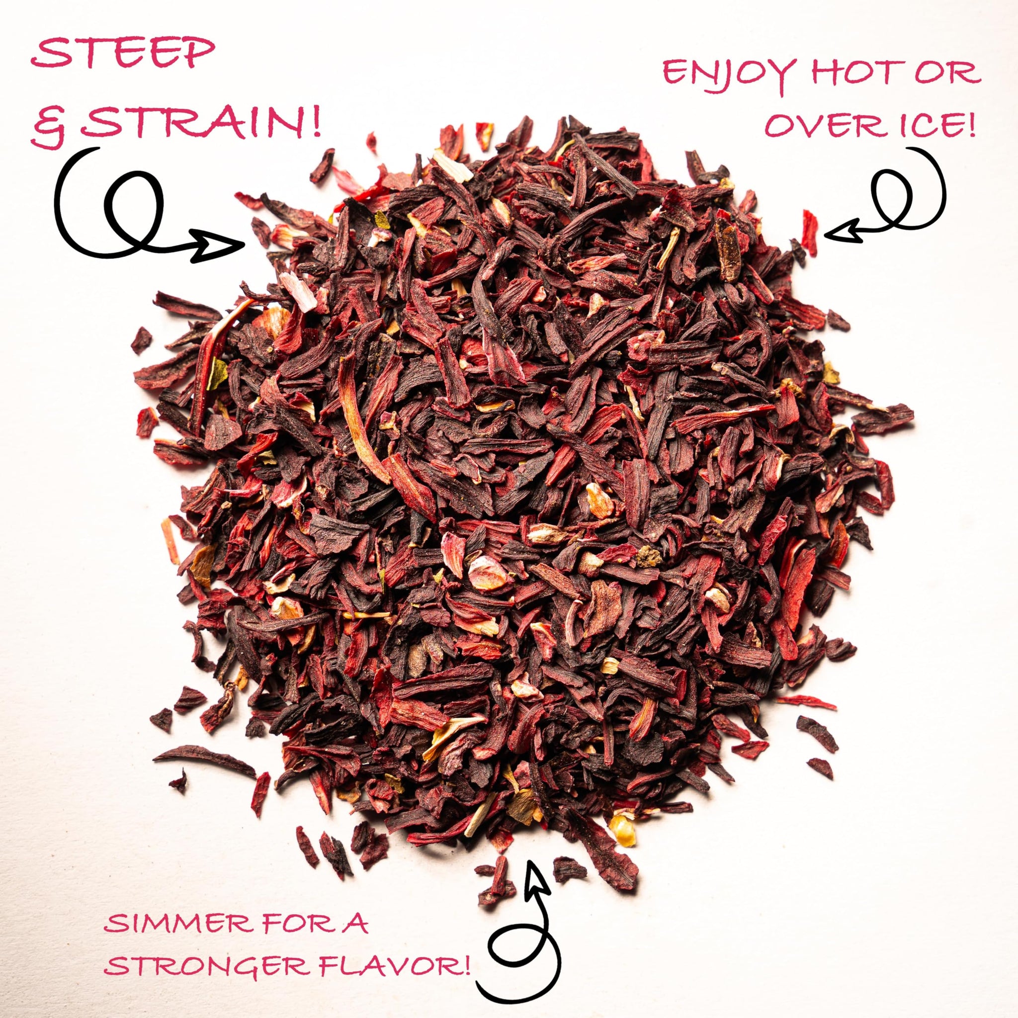 Worldwide Botanicals Organic Hibiscus Tea - 8 oz, Loose Leaf, Cut and Sifted - 100% Egyptian Hibiscus sabdariffa AKA Karkade, Roselle, Sorrel, Zobo