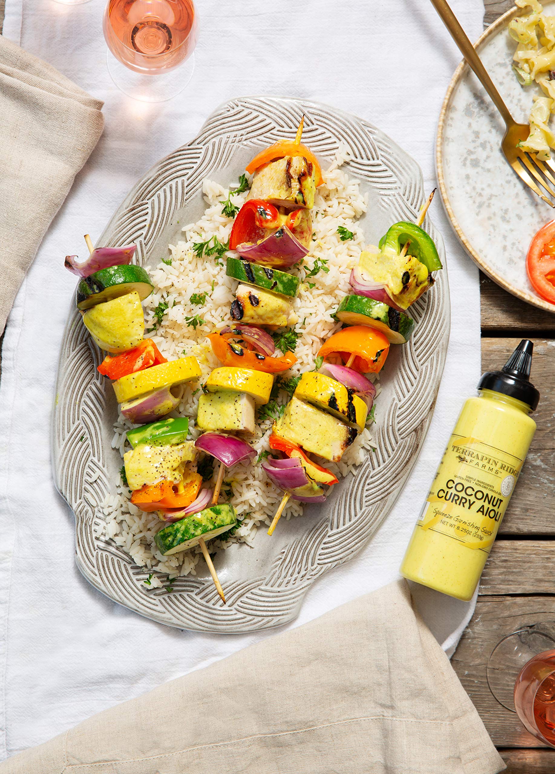 Terrapin Ridge Farms Coconut Curry Aioli Garnishing Sauce - One 8.25 Ounce Squeeze Bottle - Gluten-Free, Keto-Friendly, Low Carb, Low Sugar