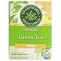 Traditional Medicinals Organic Green Tea Ginger Herbal Tea, Promotes Healthy Digestion, (Pack of 1) - 16 Tea Bags